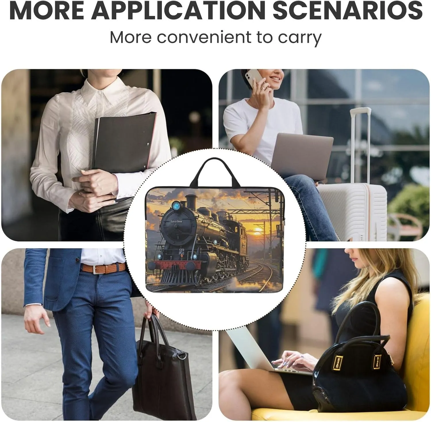 Laptop Shoulder Bag Messenger Bag Wild Elk silhouette Laptop Bag Computer Bag for Men Women