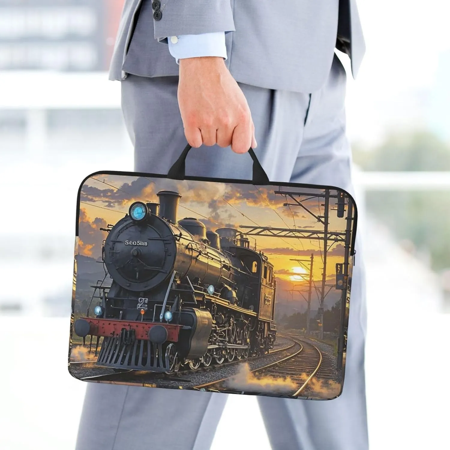 Laptop Shoulder Bag Messenger Bag Wild Elk silhouette Laptop Bag Computer Bag for Men Women