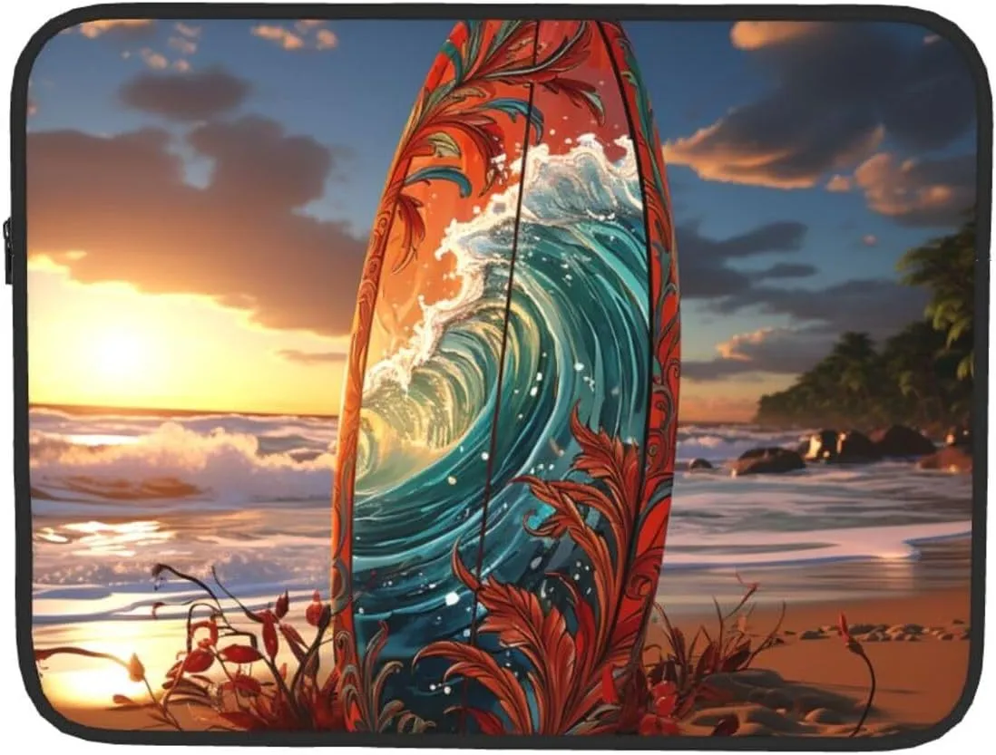 Laptop Sleeve Laptop Case Bag Shockproof Computer Carrying Bag Colorful Surfboard Briefcase Handbags 10 inch