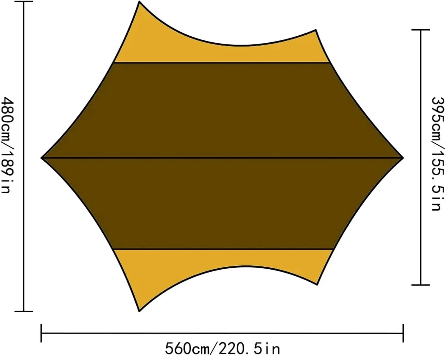 Large Camping Tarp 8-Person Outdoor Camp Sun Shelter Butterfly Shape Tent Tarp 210D Oxford Waterproof Canopy Oversized(Kit C)