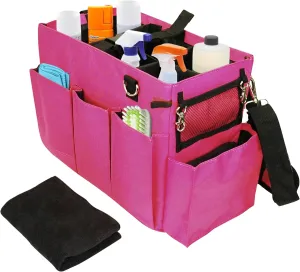 Large Capacity Durable Cleaning Caddy Bag with Adjustable Straps - Cleaning Bags for Housekeepers, Pink Color, Easy to Assemble & Clean - The Ultimate Cleaning Bag Solution
