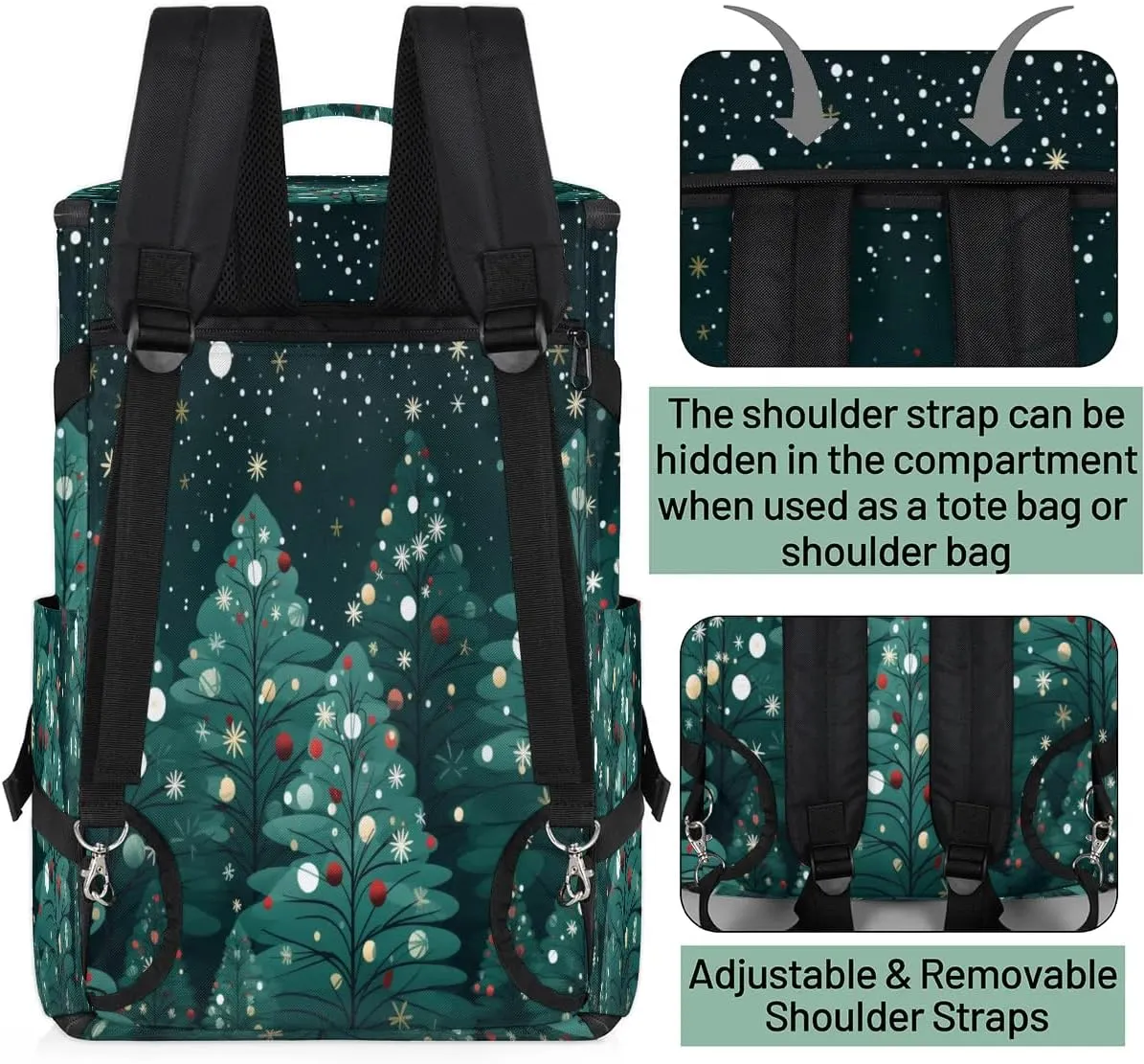 Large Carry on Backpack for Women Men Multi-function Gym Duffle Bag Christmas Tree Backpack Polyester Waterproof Duffel Bags