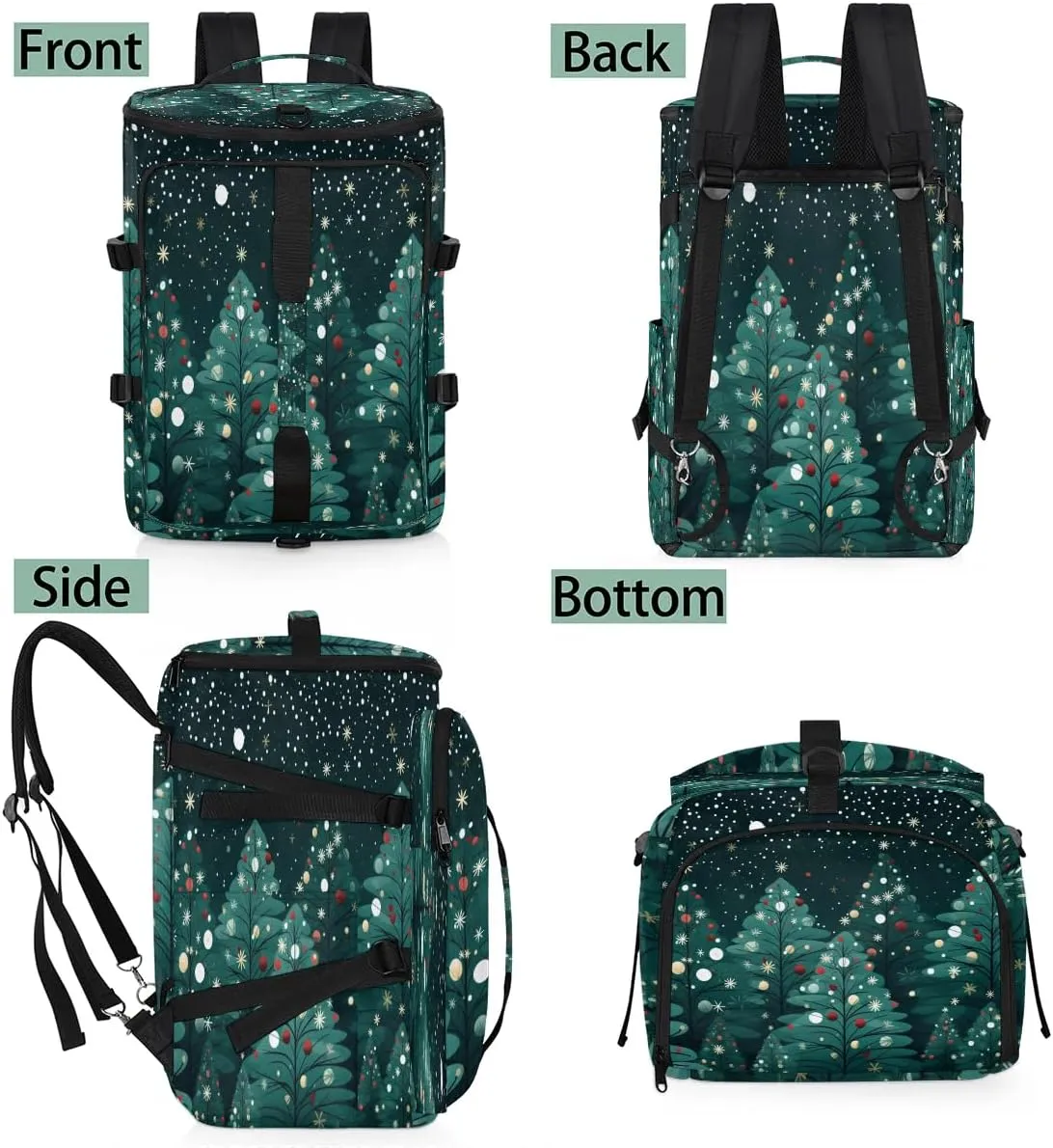 Large Carry on Backpack for Women Men Multi-function Gym Duffle Bag Christmas Tree Backpack Polyester Waterproof Duffel Bags