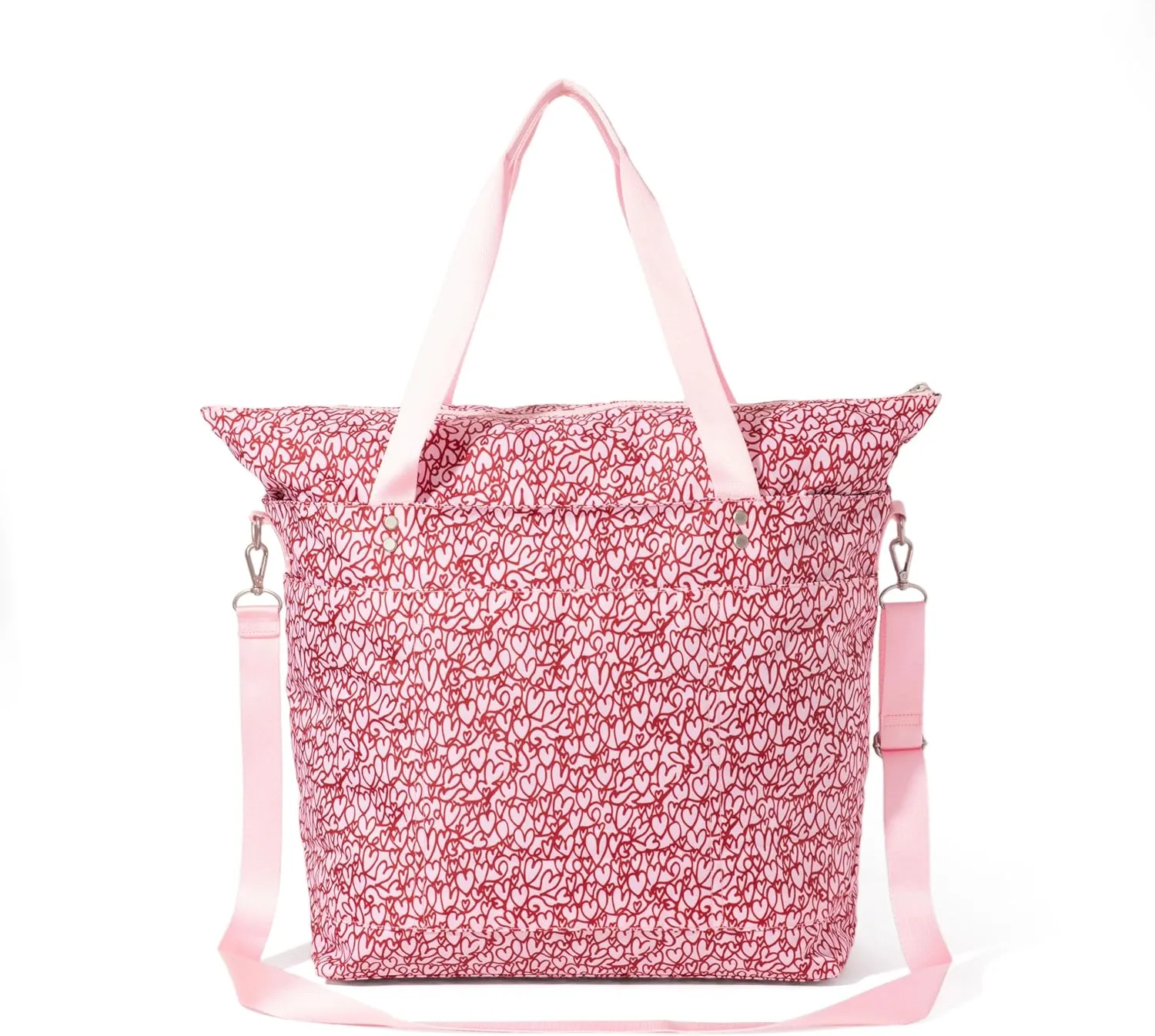 Large Carryall Tote Bag for Women - Lightweight Nylon Zipper Top Weekender Travel Beach Bag Personal Item w/Luggage Sleeve