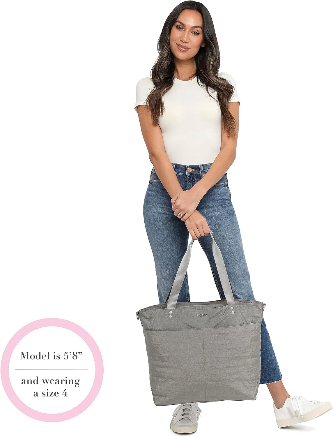 Large Carryall Tote Bag for Women - Lightweight Nylon Zipper Top Weekender Travel Beach Bag Personal Item w/Luggage Sleeve