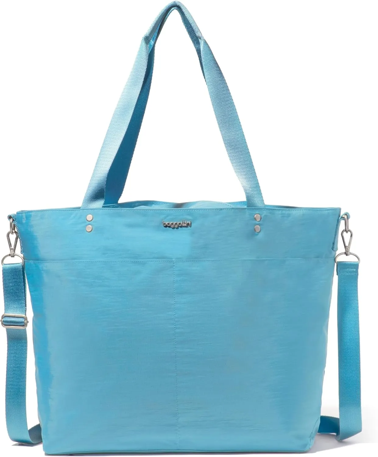 Large Carryall Tote Bag for Women - Lightweight Nylon Zipper Top Weekender Travel Beach Bag Personal Item w/Luggage Sleeve