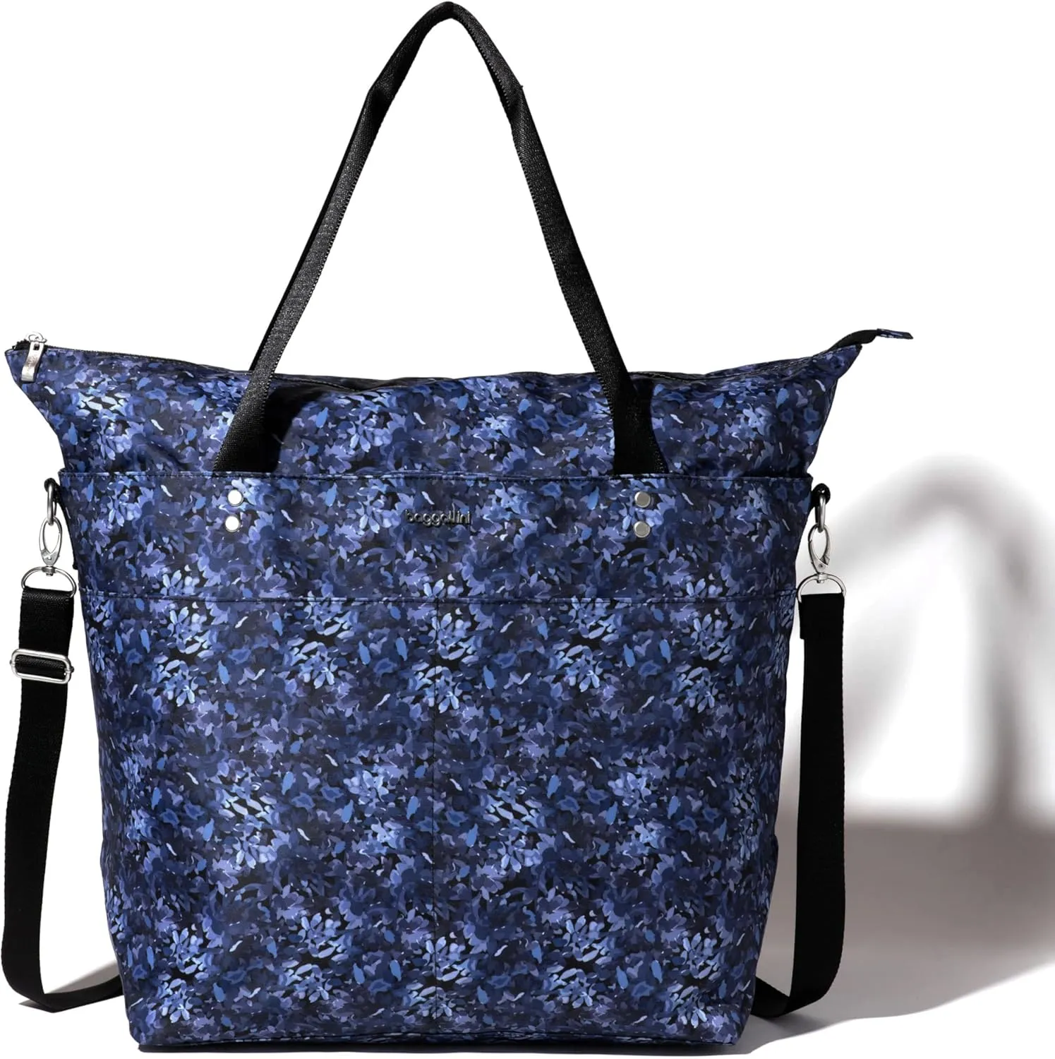 Large Carryall Tote Bag for Women - Lightweight Nylon Zipper Top Weekender Travel Beach Bag Personal Item w/Luggage Sleeve