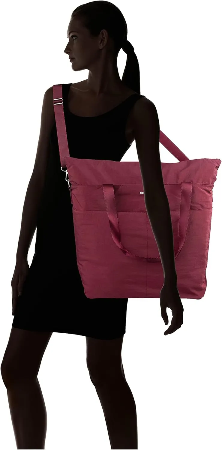 Large Carryall Tote Bag for Women - Lightweight Nylon Zipper Top Weekender Travel Beach Bag Personal Item w/Luggage Sleeve