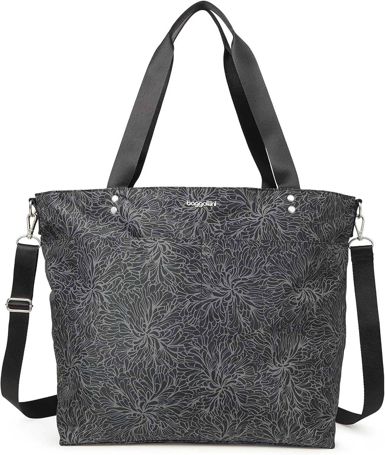 Large Carryall Tote Bag for Women - Lightweight Nylon Zipper Top Weekender Travel Beach Bag Personal Item w/Luggage Sleeve