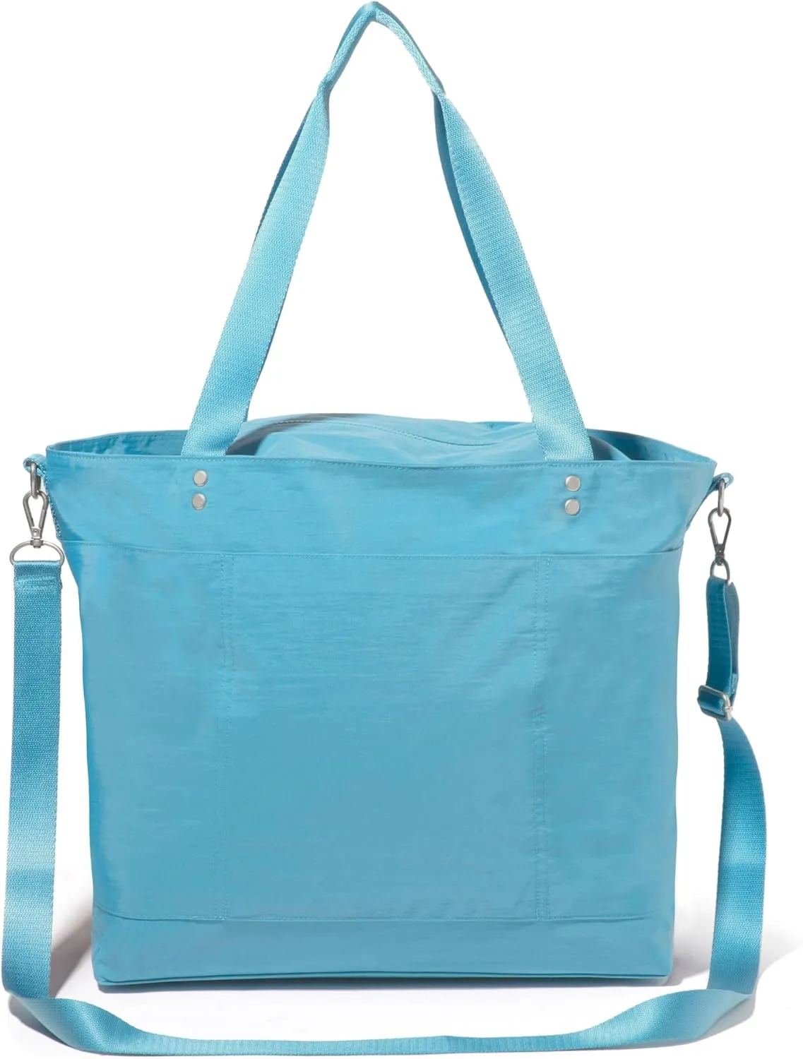 Large Carryall Tote Bag for Women - Lightweight Nylon Zipper Top Weekender Travel Beach Bag Personal Item w/Luggage Sleeve