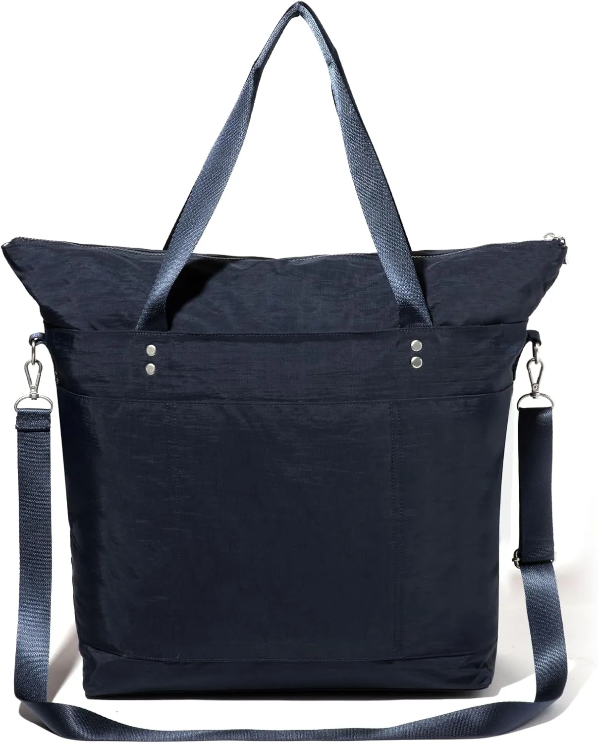Large Carryall Tote Bag for Women - Lightweight Nylon Zipper Top Weekender Travel Beach Bag Personal Item w/Luggage Sleeve