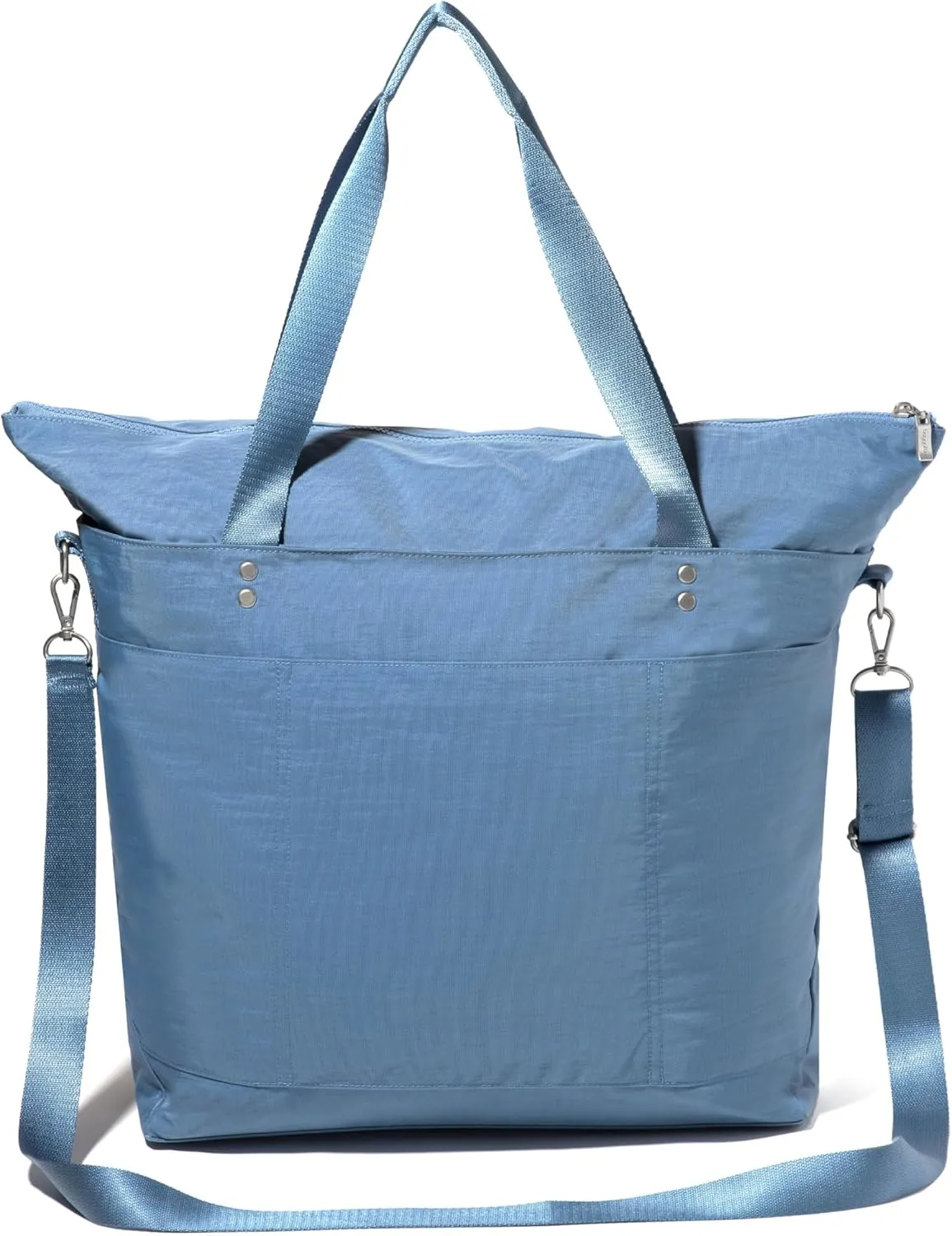 Large Carryall Tote Bag for Women - Lightweight Nylon Zipper Top Weekender Travel Beach Bag Personal Item w/Luggage Sleeve