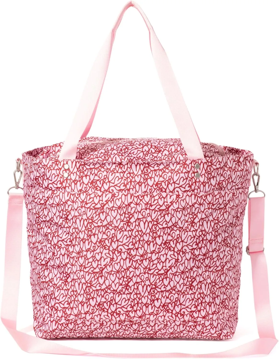 Large Carryall Tote Bag for Women - Lightweight Nylon Zipper Top Weekender Travel Beach Bag Personal Item w/Luggage Sleeve