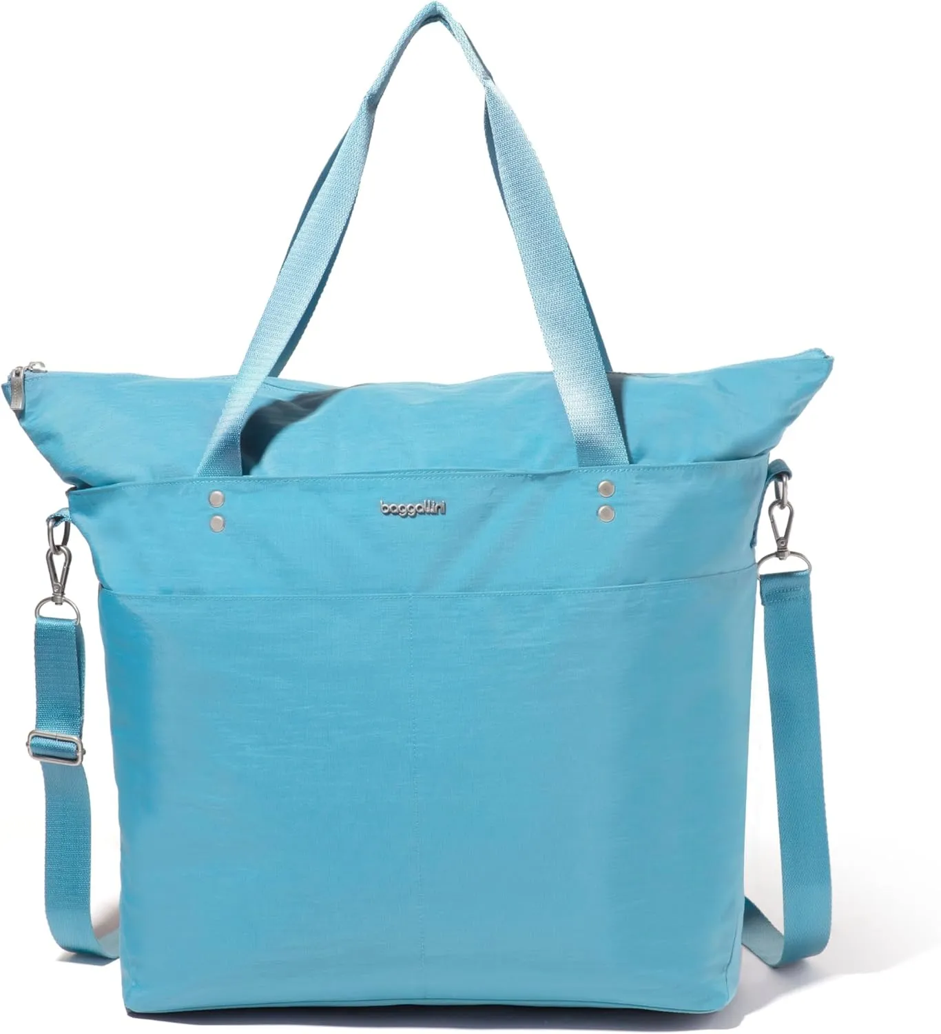 Large Carryall Tote Bag for Women - Lightweight Nylon Zipper Top Weekender Travel Beach Bag Personal Item w/Luggage Sleeve