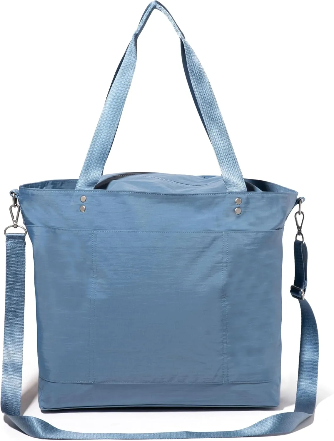 Large Carryall Tote Bag for Women - Lightweight Nylon Zipper Top Weekender Travel Beach Bag Personal Item w/Luggage Sleeve