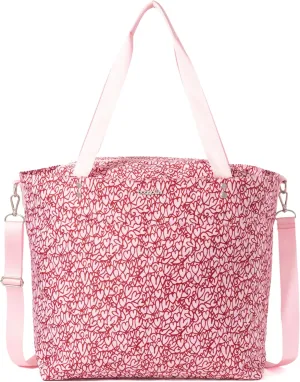 Large Carryall Tote Bag for Women - Lightweight Nylon Zipper Top Weekender Travel Beach Bag Personal Item w/Luggage Sleeve