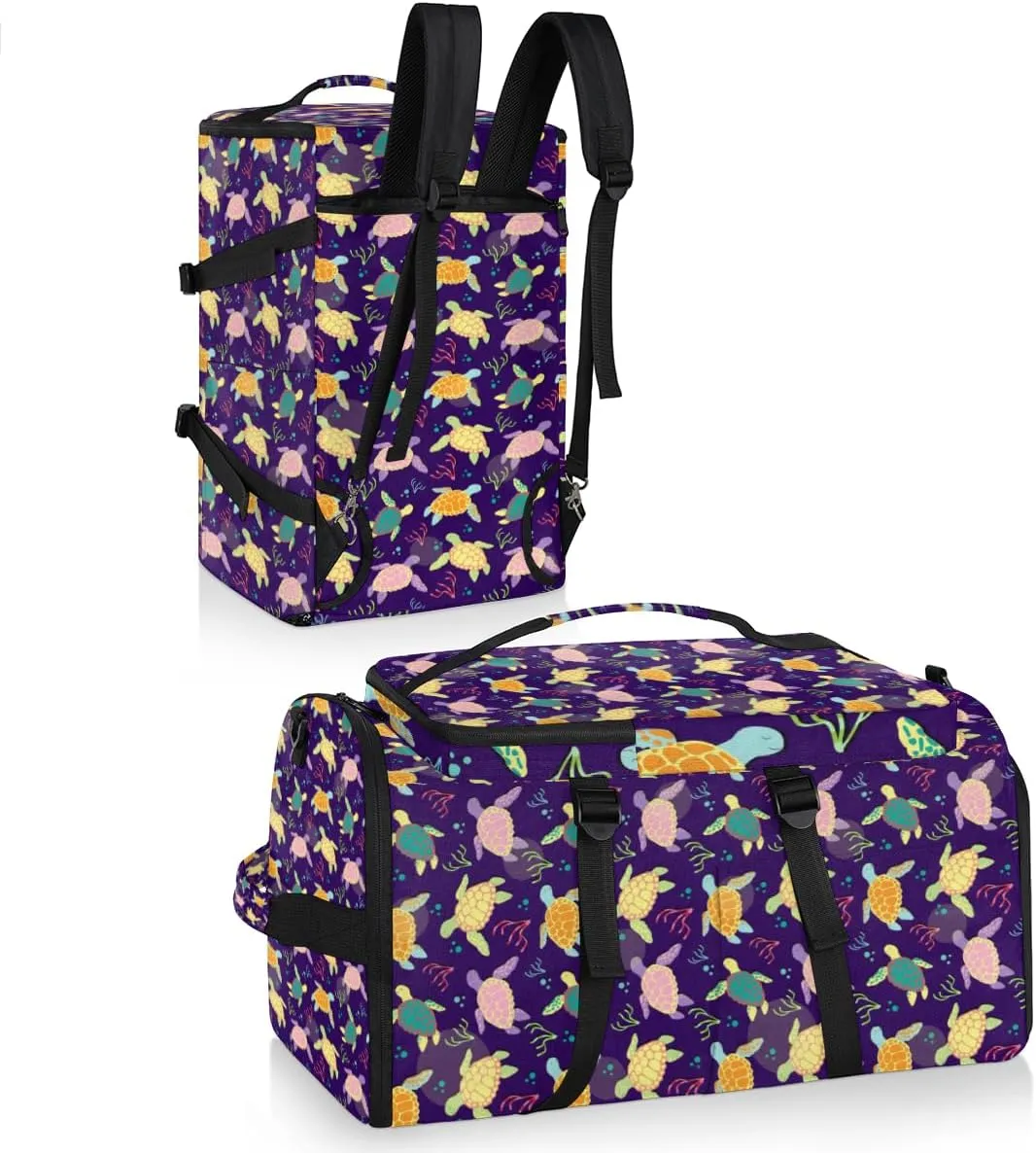 Large Sports Gym Bag With Shoe & Laptop Compartment 47L Waterproof Travel Duffel Bags for Men Women Cartoon Sea Turtle Luggage Backpack Duffle Bag