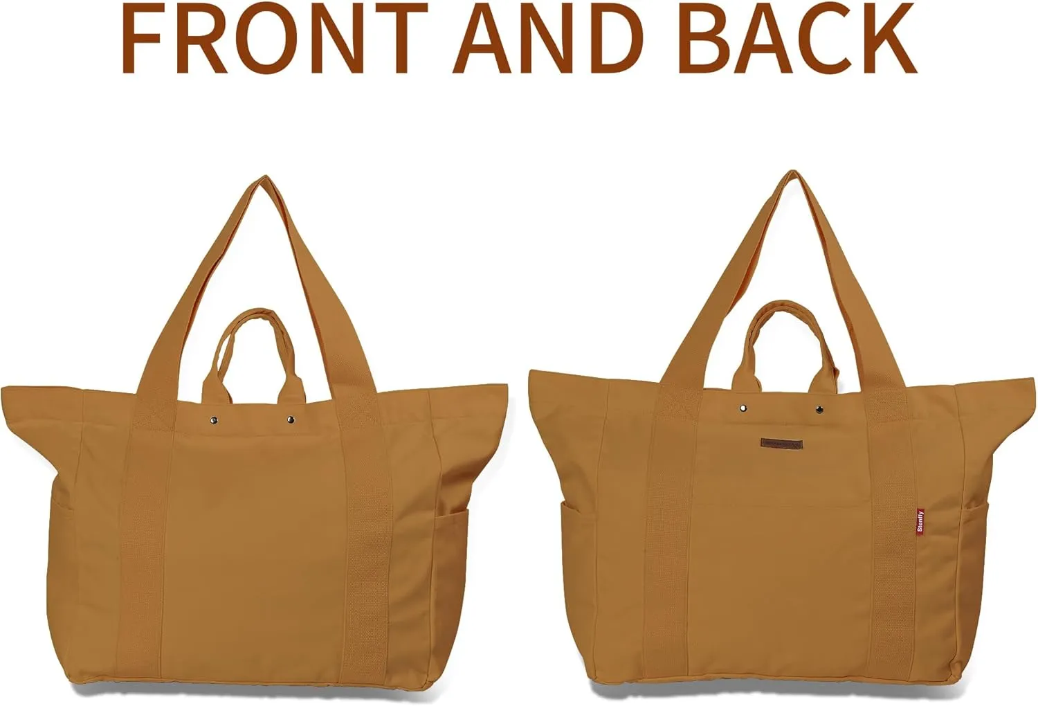 Large Tote Bag, Everything Bag, Heavy Duty Canvas, Full-Size Zipper, Reusable, Suitable for DIY, Natural Cotton.