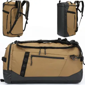 Large Travel Duffle Bag Backpack for Men Women 70L Big Sports Gym Bag with Shoe Compartment Heavy Duty Duffel Bags with Padded Straps for Weekend Overnight Camping, Brown