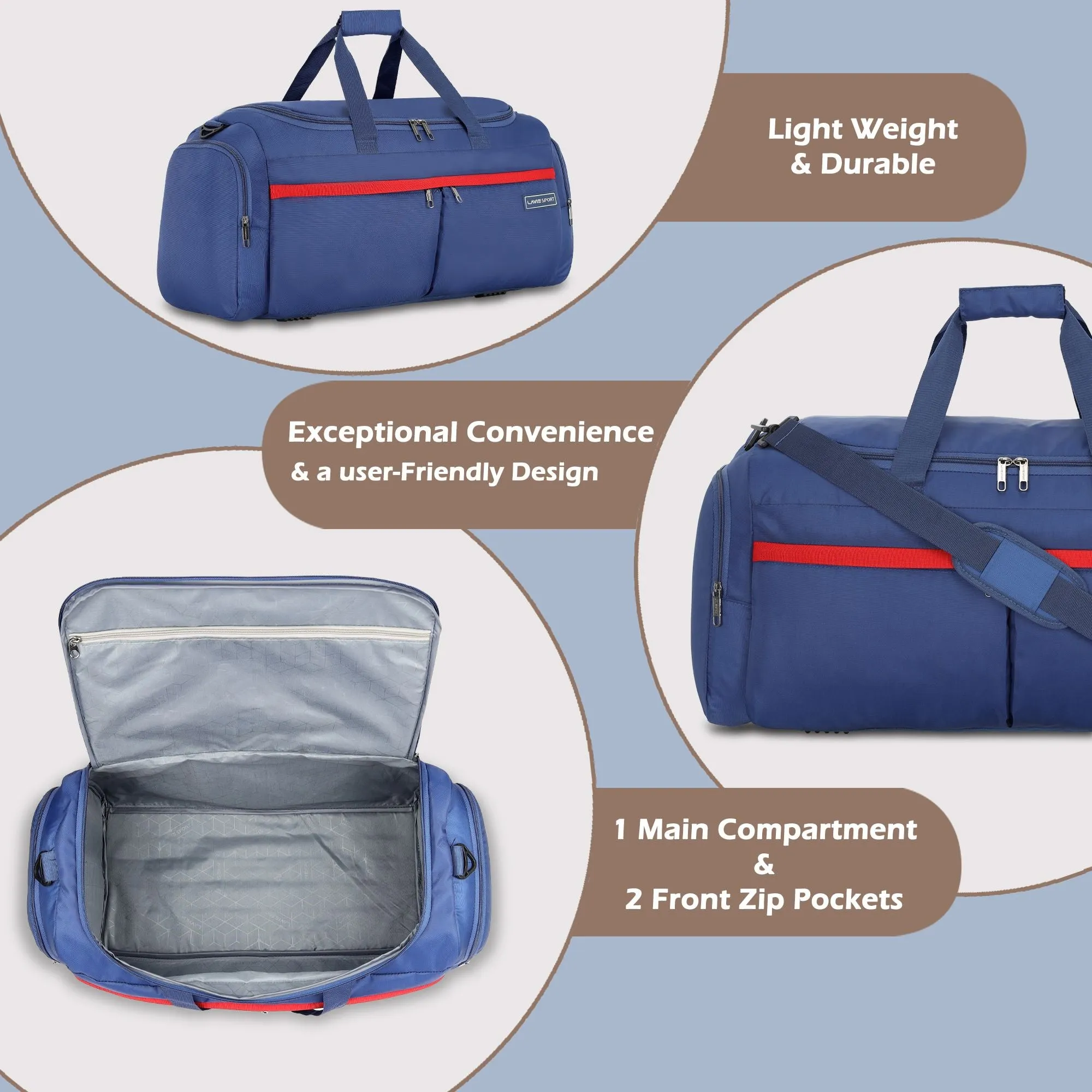 Lavie Sport Epitome 55 cms Large Duffle Bag For | Airbag| Duffle