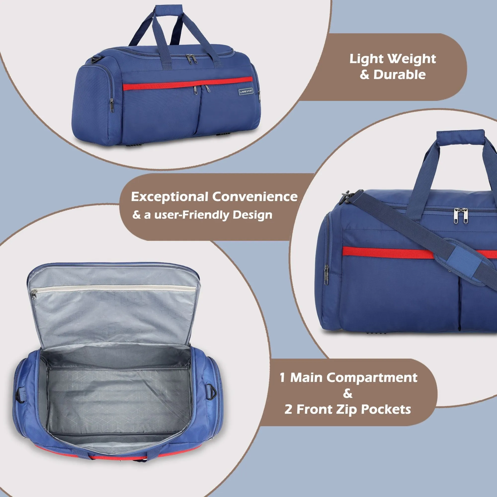 Lavie Sport Epitome 55 cms Large Duffle Bag For | Airbag | Duffle
