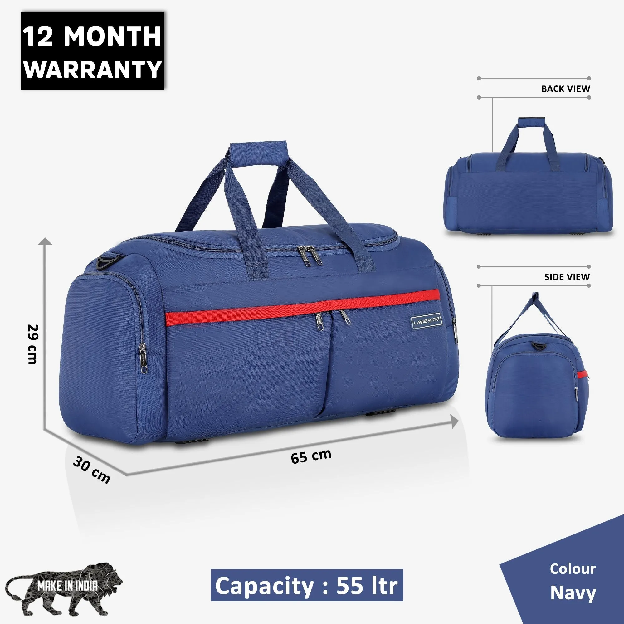 Lavie Sport Epitome 55 cms Large Duffle Bag For | Airbag | Duffle