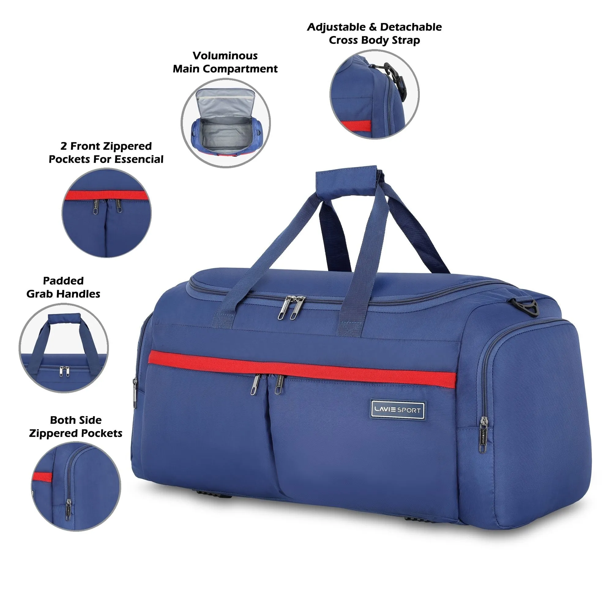 Lavie Sport Epitome 55 cms Large Duffle Bag For | Airbag | Duffle
