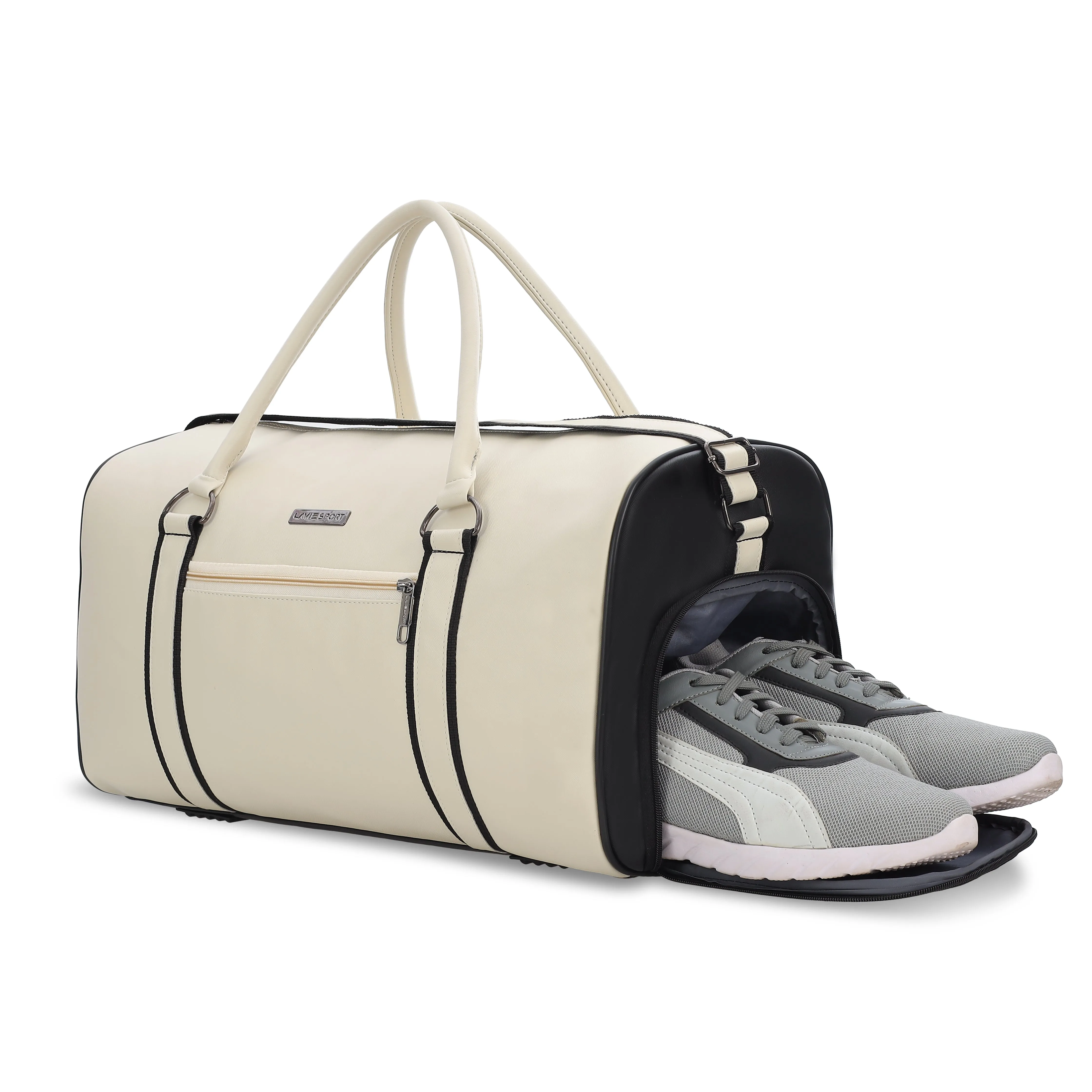 Lavie Sport Pilot 32L Unisex Duffle Bag - Black and Off white Colour
