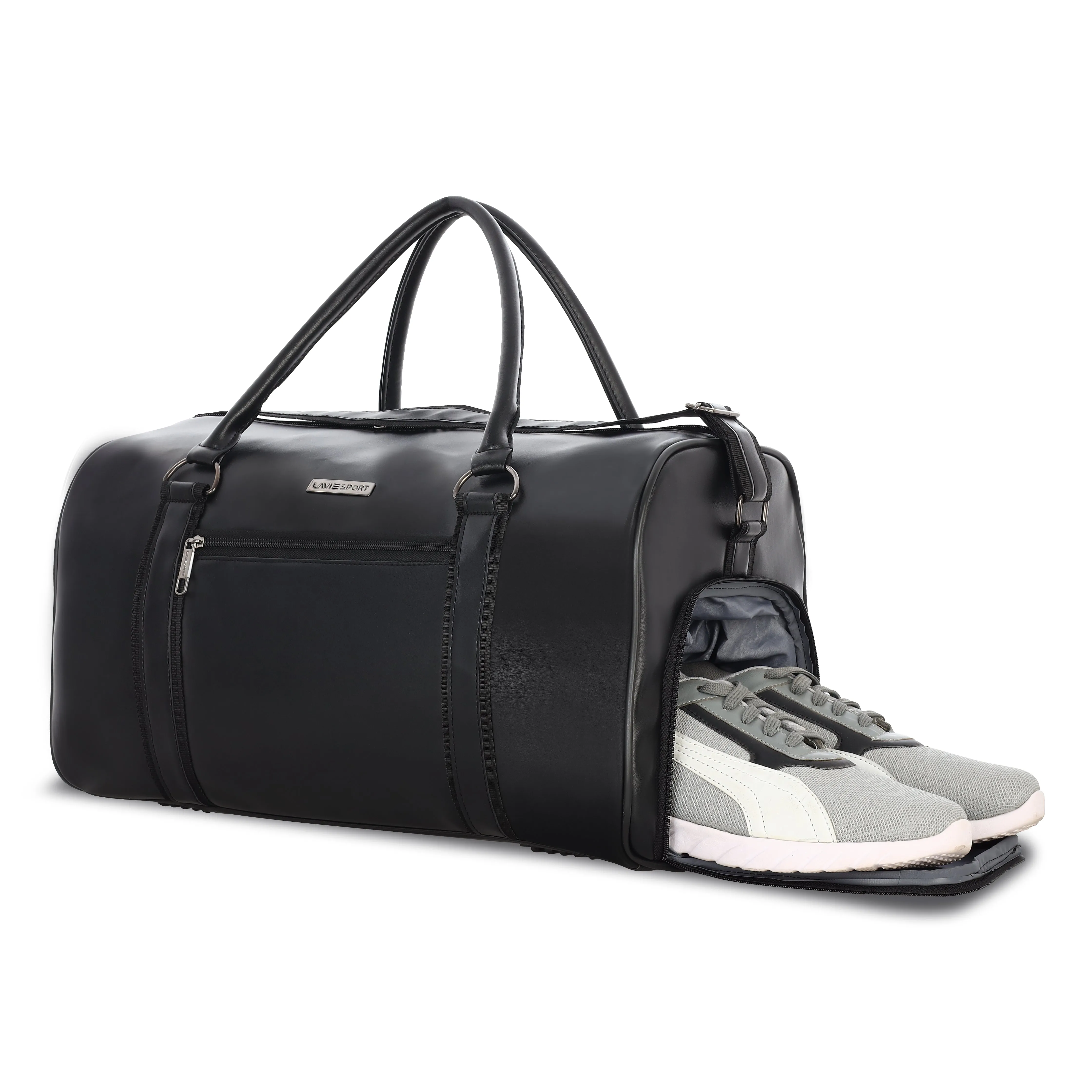 Lavie Sport Pilot 32L Unisex Duffle Bag - Black and Off white Colour