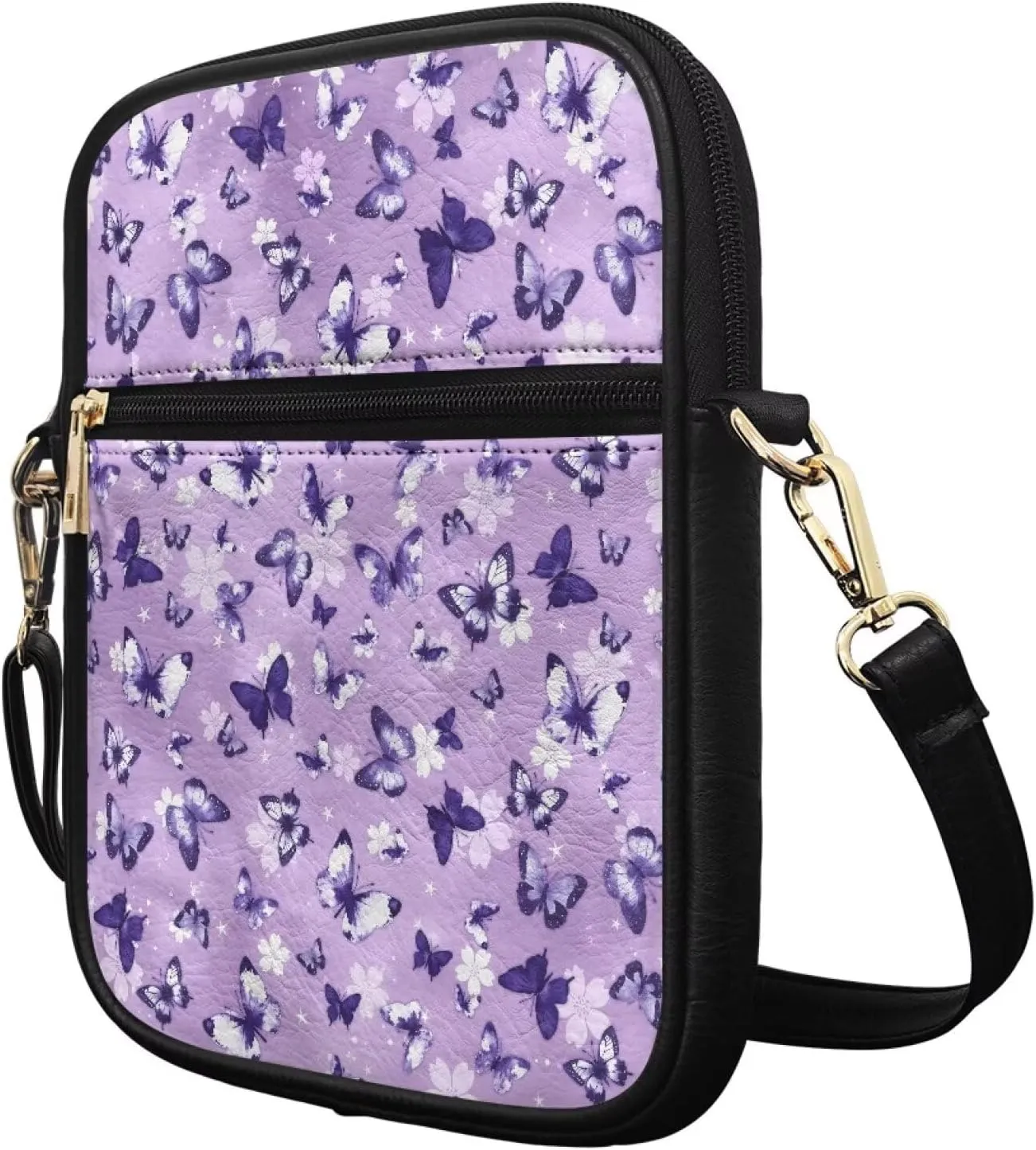 Leather Messenger Bag for Women Men Crossbody Bag Shoulder Bag Sling Travel Bag with Zipper Adjustable Strap