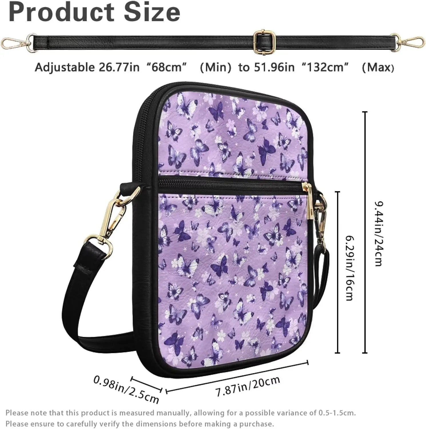 Leather Messenger Bag for Women Men Crossbody Bag Shoulder Bag Sling Travel Bag with Zipper Adjustable Strap