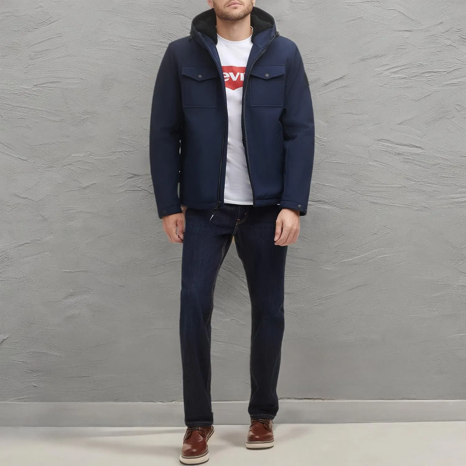 Levi's Men's Soft Shell Hooded Storm Coat (Regular & Big & Tall Sizes)