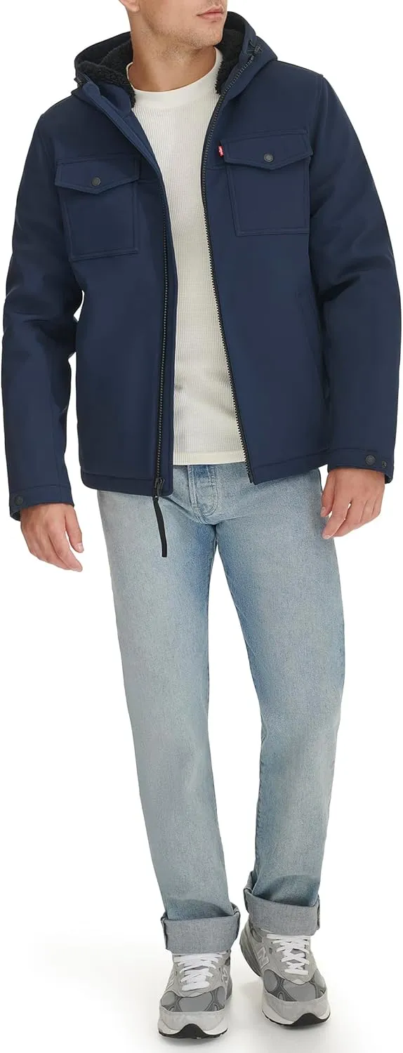 Levi's Men's Soft Shell Hooded Storm Coat (Regular & Big & Tall Sizes)
