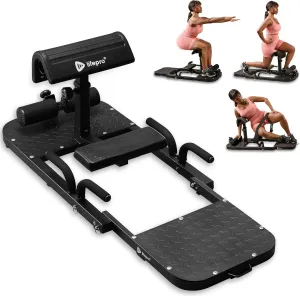 Lifepro Hip Thrust Machine – Foldable Glute Bench Hip Thrust Platform – Booty Trainer for Women & Men – Glute Workout Equipment, Sissy Squat Machine Home Gym, Glute Builder Bench