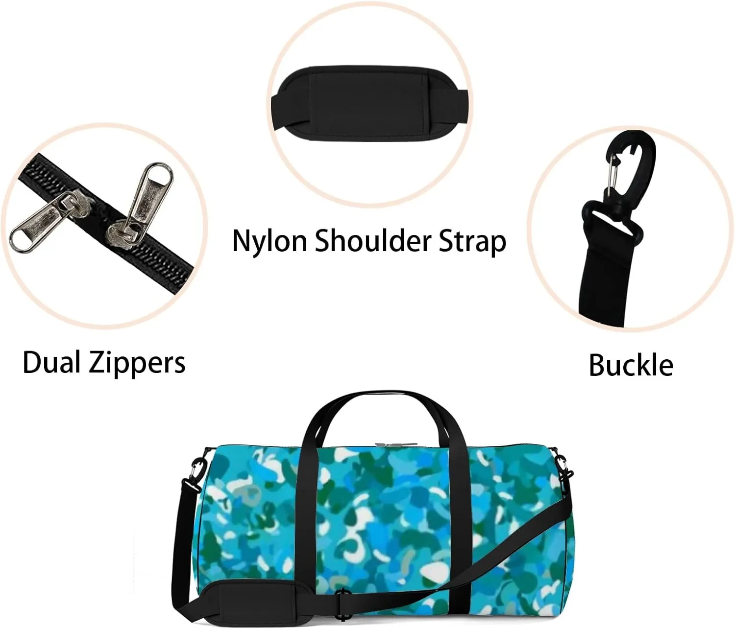 Light Blue Green Vector Pattern Chaotic Sports Bag Tote Bag Waterproof Gym Bag with Shoulder Strap Zipper 2 Side Pockets for Men and Women, Travel and Storage Shoulder Bag.