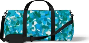 Light Blue Green Vector Pattern Chaotic Sports Bag Tote Bag Waterproof Gym Bag with Shoulder Strap Zipper 2 Side Pockets for Men and Women, Travel and Storage Shoulder Bag.