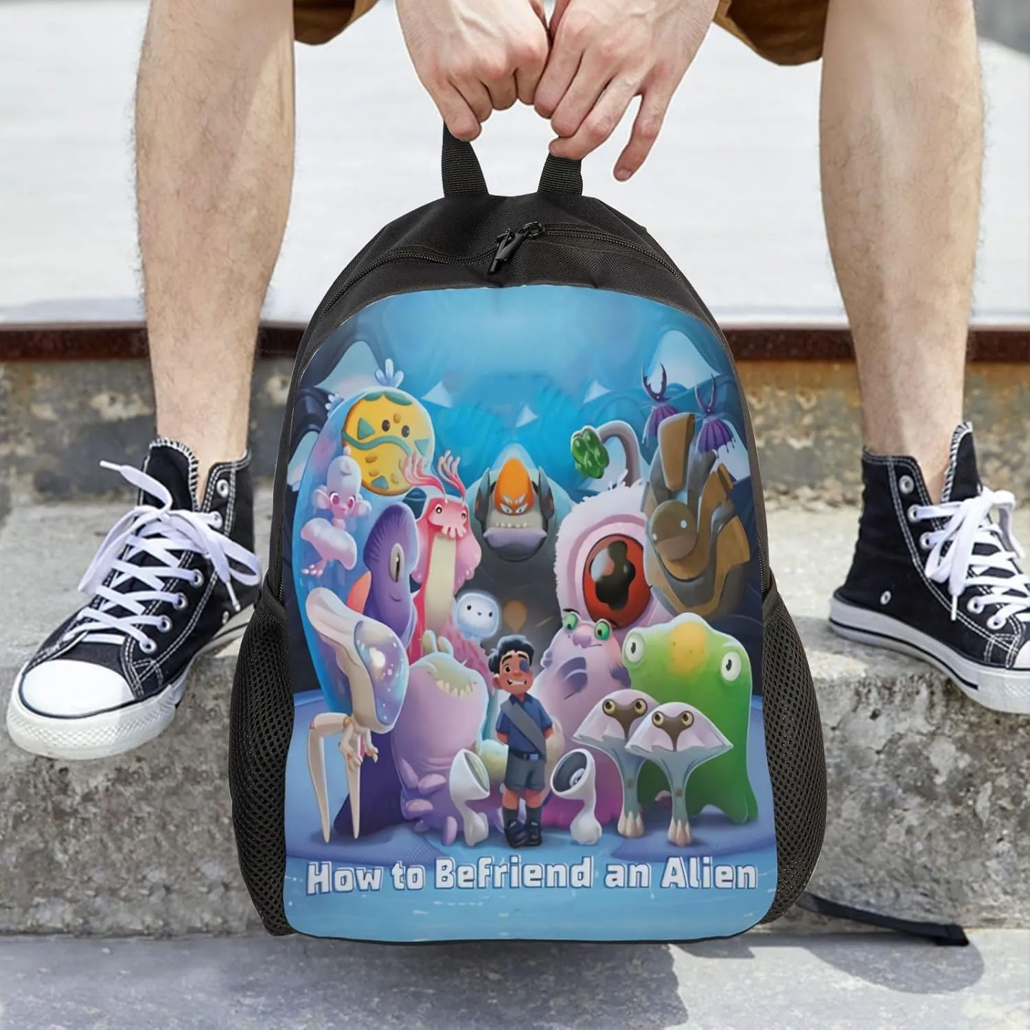 Lightweight Elementary Large Capacity Backpack Classic How Elio To Befriend An Alien Laptop Backpacks Casual Unisex Primary Daypacks Bookbag