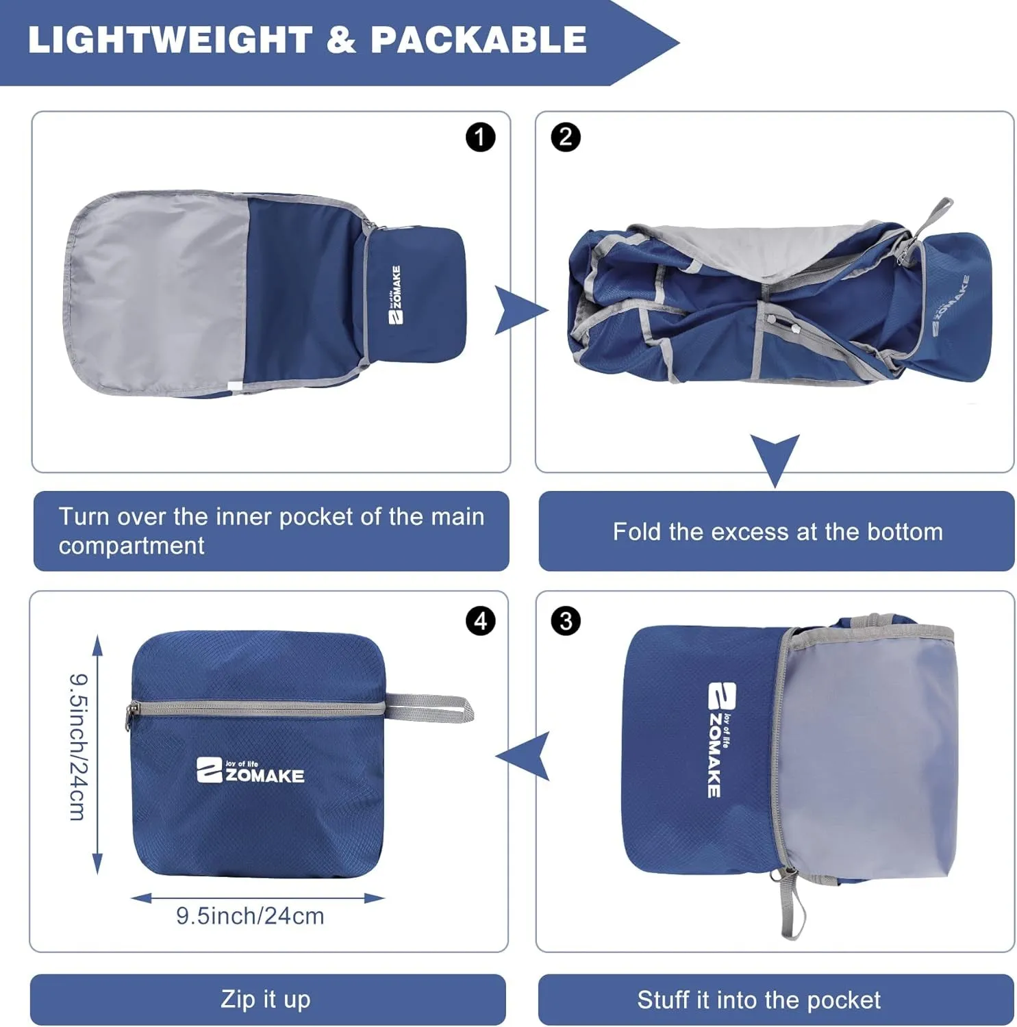Lightweight Packable Backpack 35L, Foldable Backpacks Water Resistant Collapsible Light Daypack for Hiking