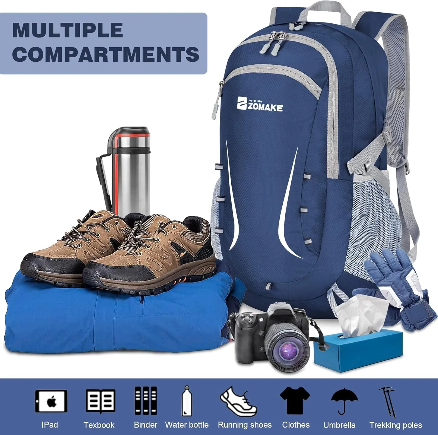 Lightweight Packable Backpack 35L, Foldable Backpacks Water Resistant Collapsible Light Daypack for Hiking