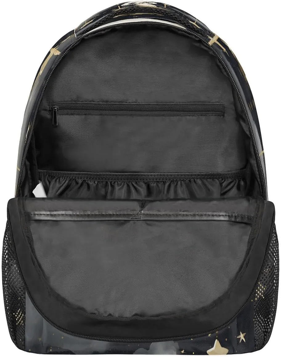 Lightweight Travel Backpack, Cute Panda Starry Swing Art Large Capacity Bookbag, Waterproof Travel Bag Casual Daypack for Men Women Adults