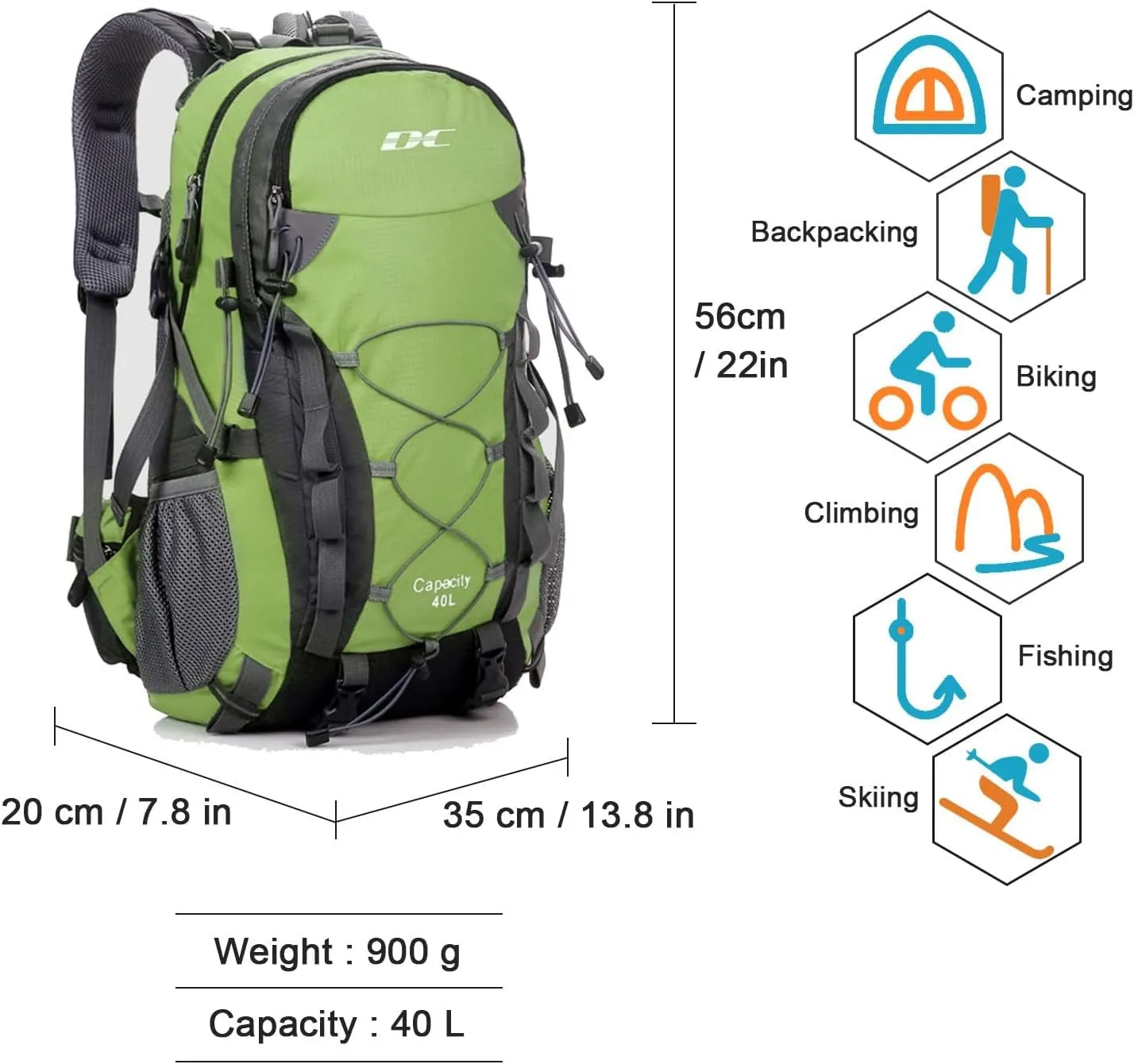 lightweight waterproof hiking backpack for travel and camping