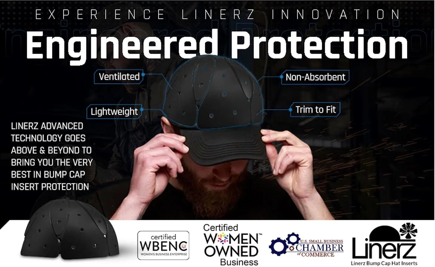 Linerz Bump Cap Hat Inserts Ventilated Lightweight Universal Trim to Fit