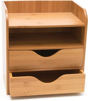 Lipper International 1804 Bamboo Wood 4-Tier Desk and Office Supply Organizer, 7 5/8" x 5 1/8" x 8 1/4"