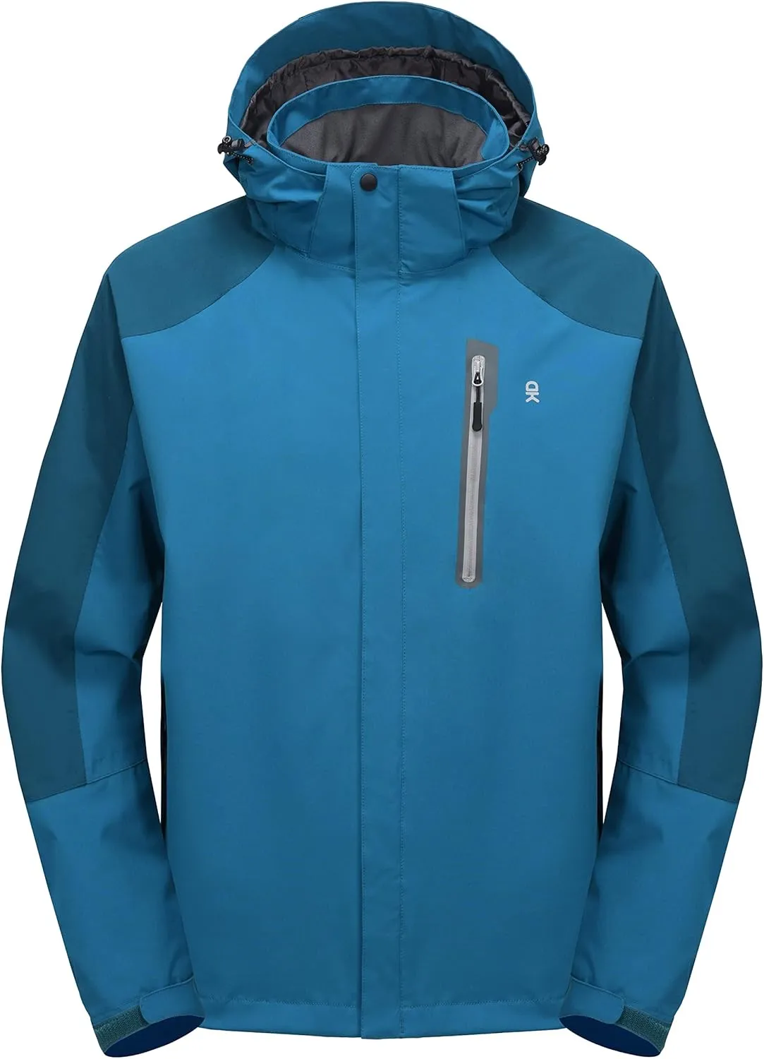 Little Donkey Andy Men's Waterproof Rain Jacket with Detachable Hood Outdoor Raincoat for Hiking Travel Cycling