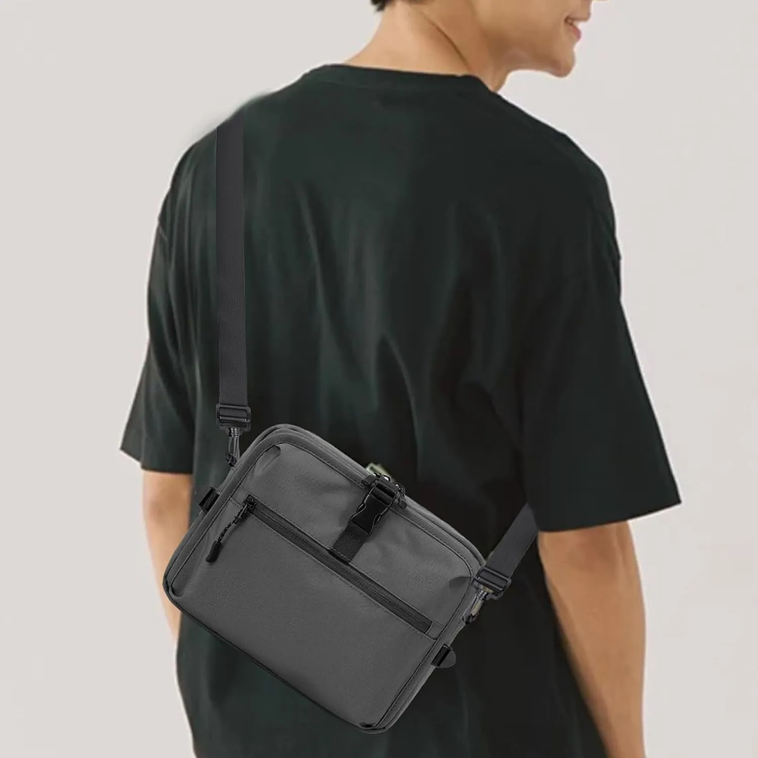 Lohol Small Messenger Bag for Men Women, Adjustable Crossbody Sling bag Purse for Daily Use Travel Sports