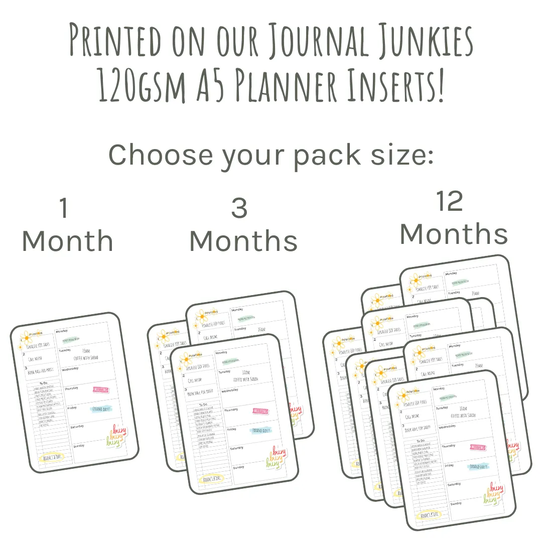 Loose Leaf A5 Planner Inserts 120gsm | 2-Page Ultimate Habit Tracker
