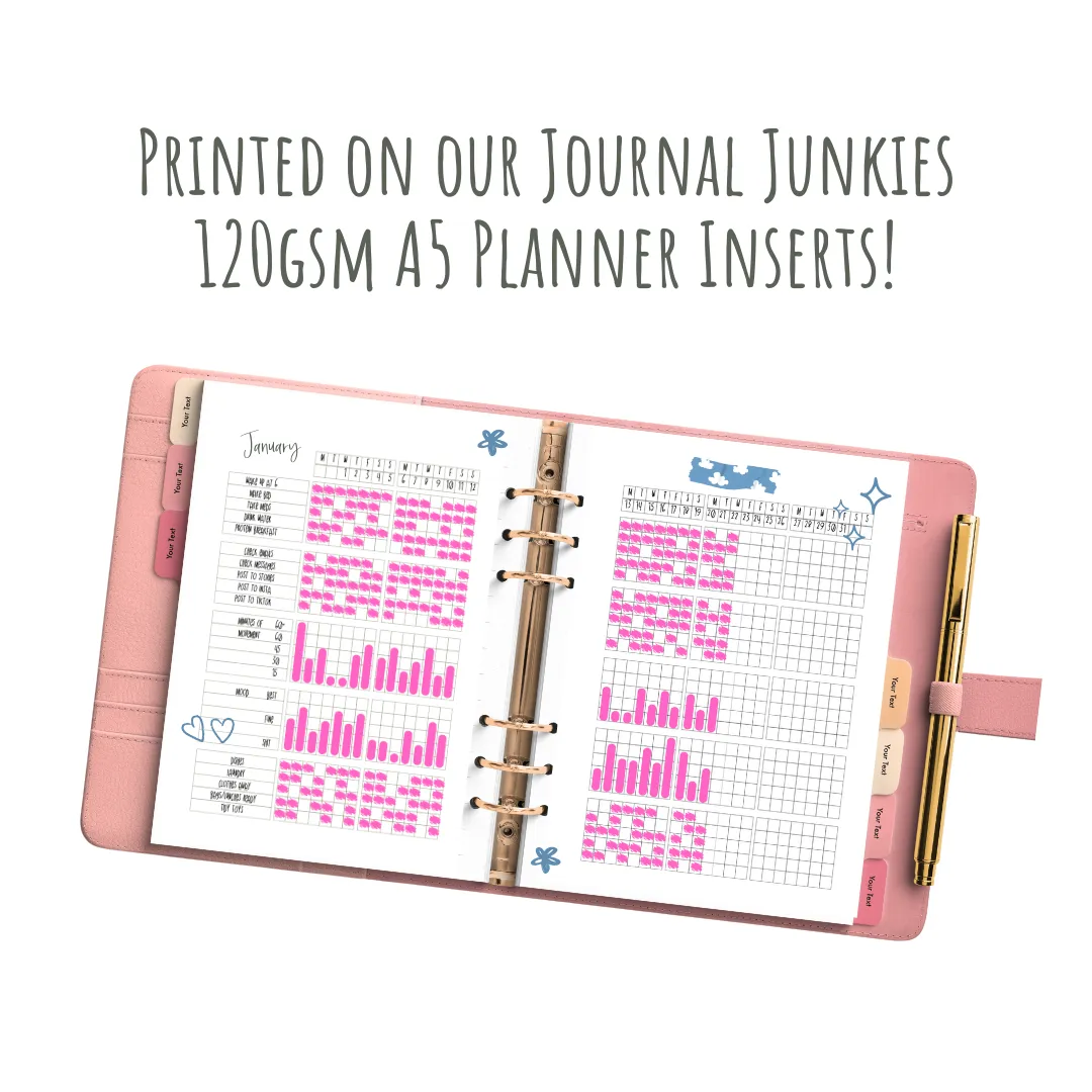 Loose Leaf A5 Planner Inserts 120gsm | 2-Page Ultimate Habit Tracker
