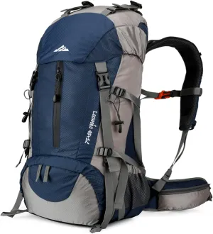 Loowoko 50L Hiking Backpack, Waterproof Camping Essentials Bag with Rain Cover, 45 5 Liter Lightweight Backpacking Back Pack