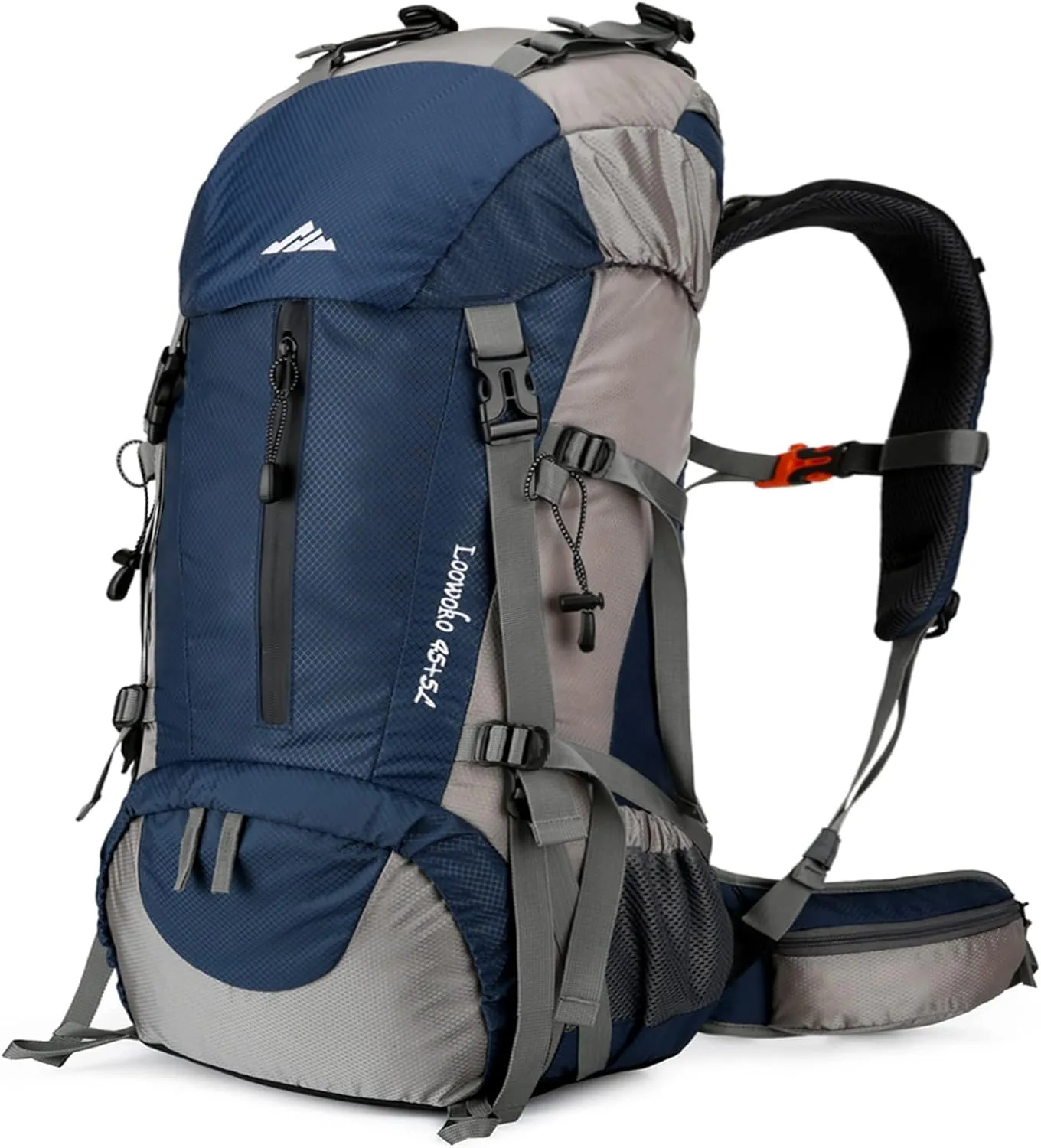 Loowoko 50L Hiking Backpack, Waterproof Camping Essentials Bag with Rain Cover, 45 5 Liter Lightweight Backpacking Back Pack