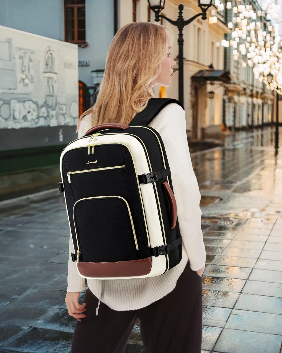 LOVEVOOK Carry On Travel Backpack For Women Flight Approved, 40L Large Personal Item Backpack Travel Bag for Airplanes, Business 17 Inch Laptop Backpack, Weekender Overnight Daypack, With 2 Cubes